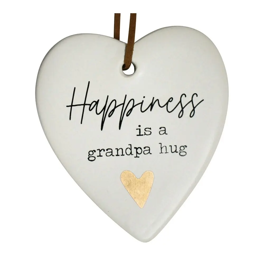 3x Ceramic Hanging 8x9cm Heart Grandpa Hug w/Hanger Ornament Home Room Decor