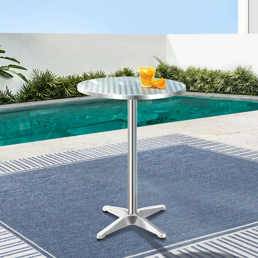 Gardeon Outdoor Bar Table Adjustable Aluminium Round 70/110cm