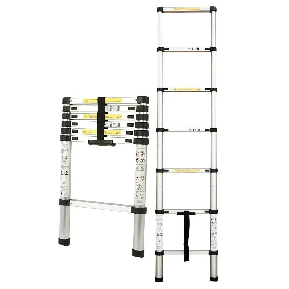 Bullet 2m Telescopic Ladder Portable Extension Aluminium Foldable Telescoping Extendable Steps