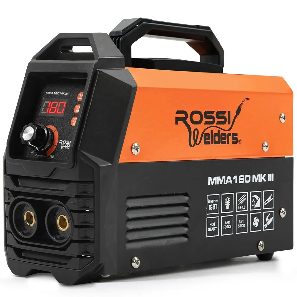 Rossi 160 Amp Inverter Arc MMA Stick DC Welder, Portable Welding Machine, 15A Plug