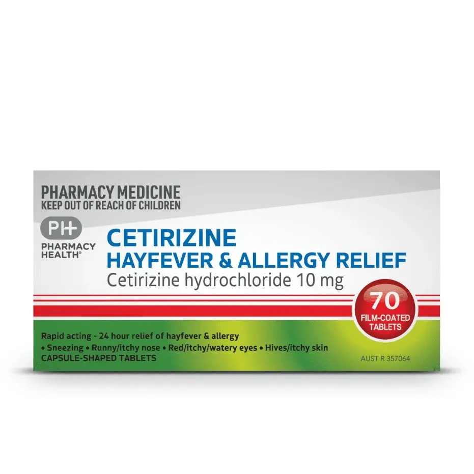 Pharmacy Health CETIRIZINE 10MG 70 TABLETS