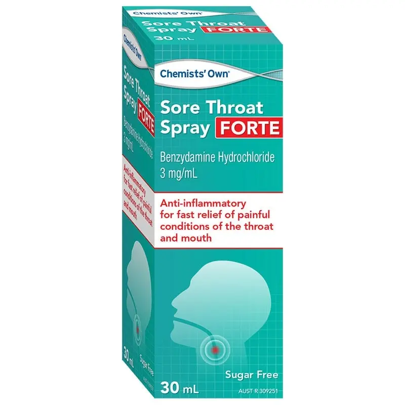 Chemists' Own Sore Throat Spray Forte 30ml (Similar to Difflam)