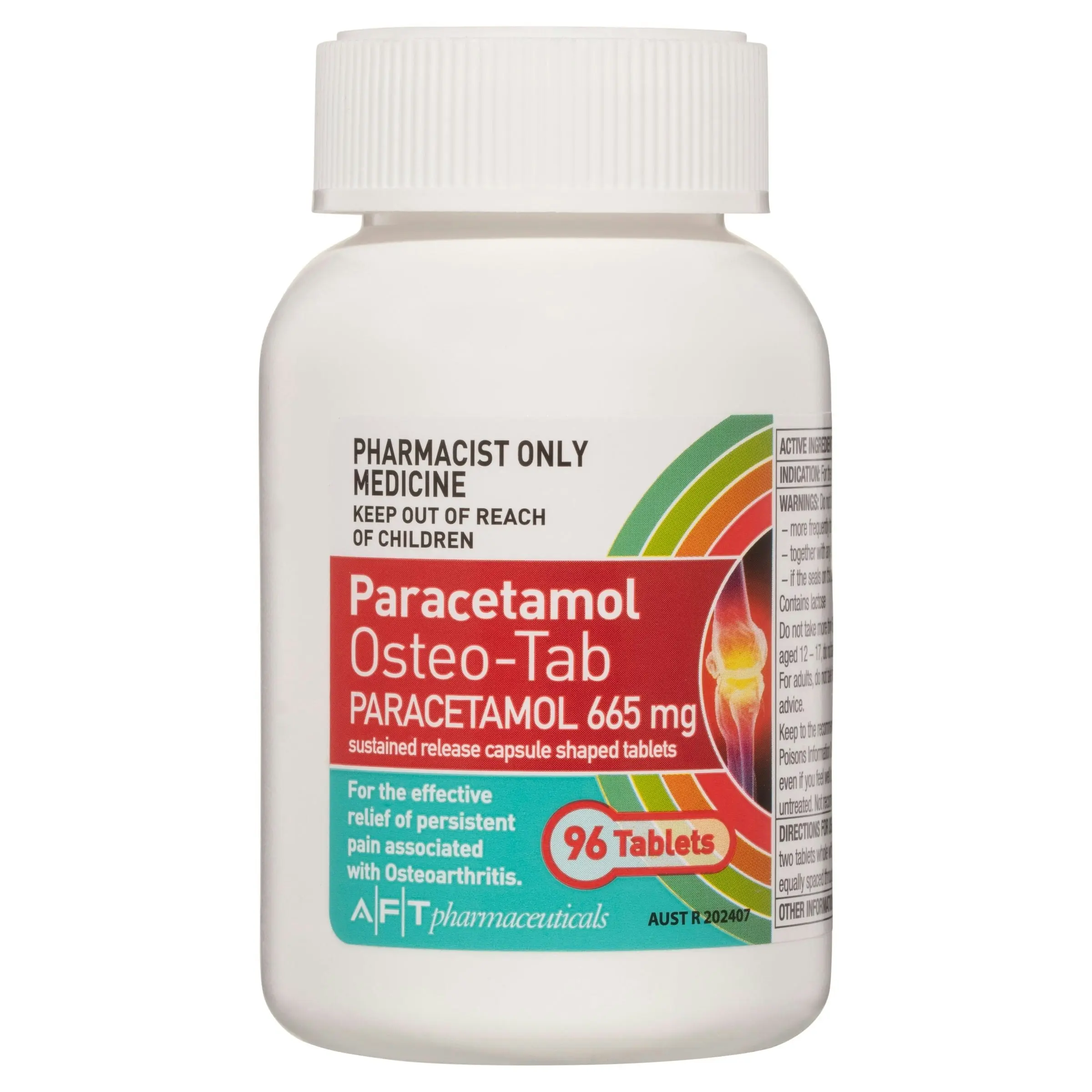 Paracetamol Osteo Bottle 96 Tablets AFT (Only 1 per customer)