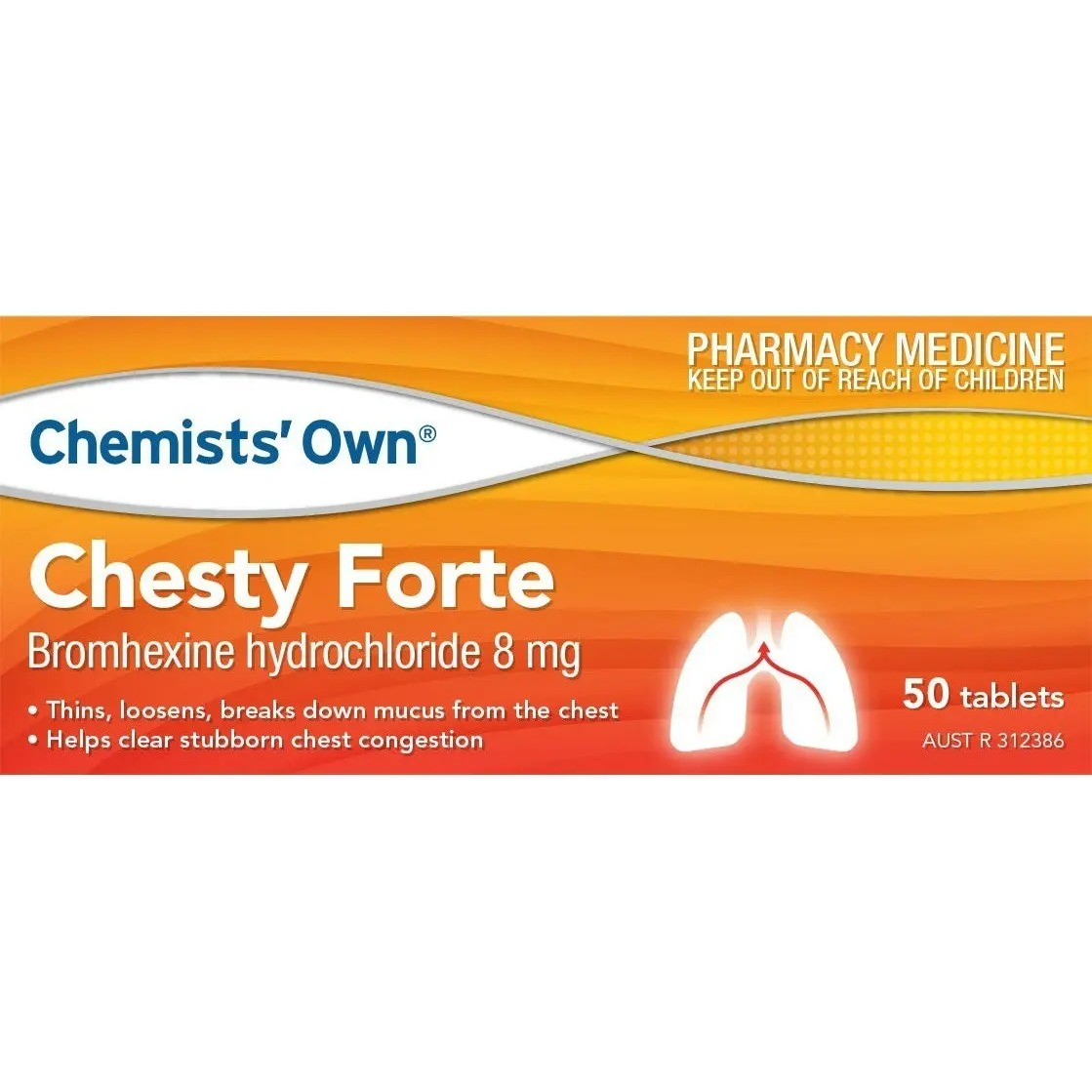 Chemists' Own Chesty Forte 50 Tablets (Generic of Bisolvon Chesty Forte)