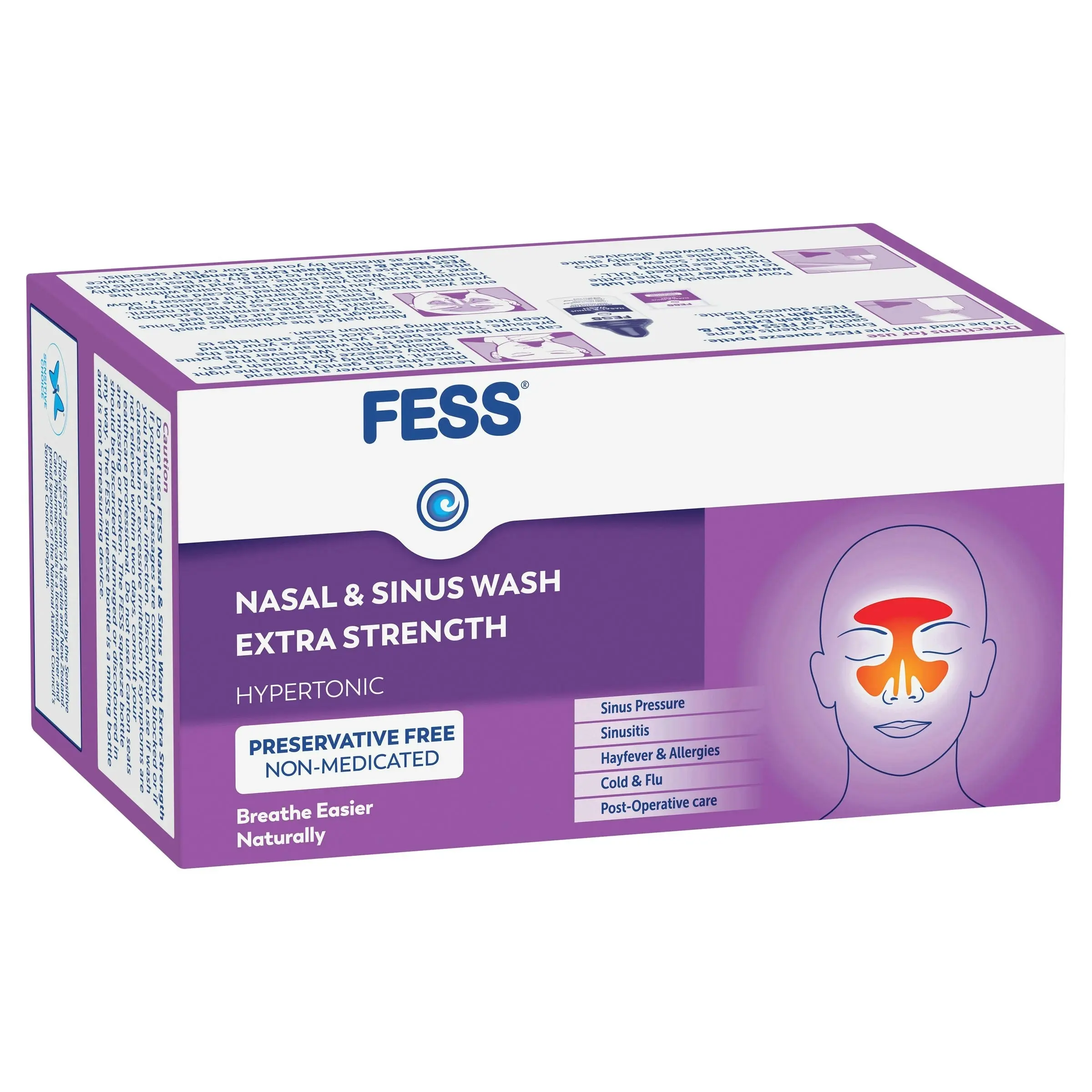 FESS Nasal & Sinus Wash Extra Strength Refill 24 Sachets