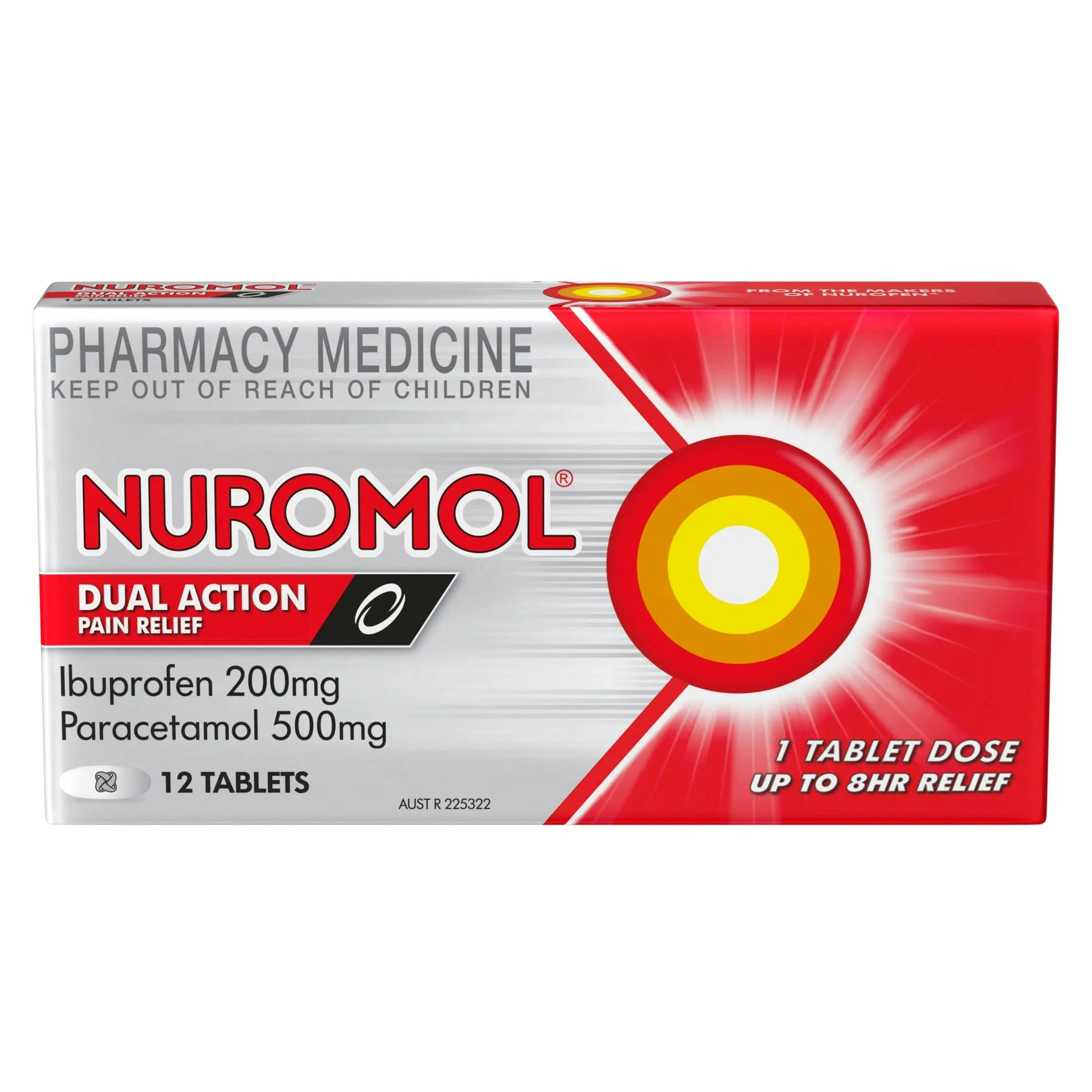 NUROMOL Tab x 12 (Paracetamol and Ibuprofen)