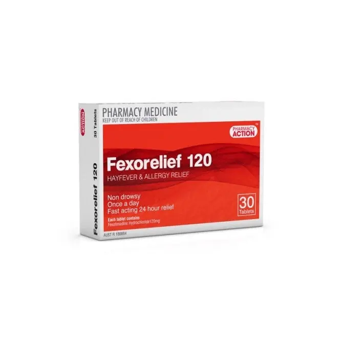 Pharmacy Action Fexorelief 120mg 30 Tabs (Generic for Telfast)