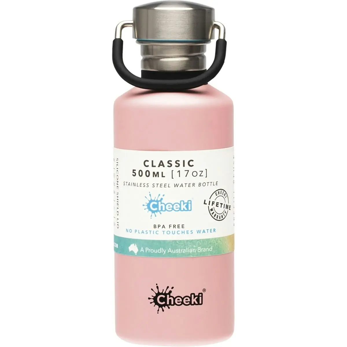 Cheeki Stainless Steel Bottle Pink 500ml