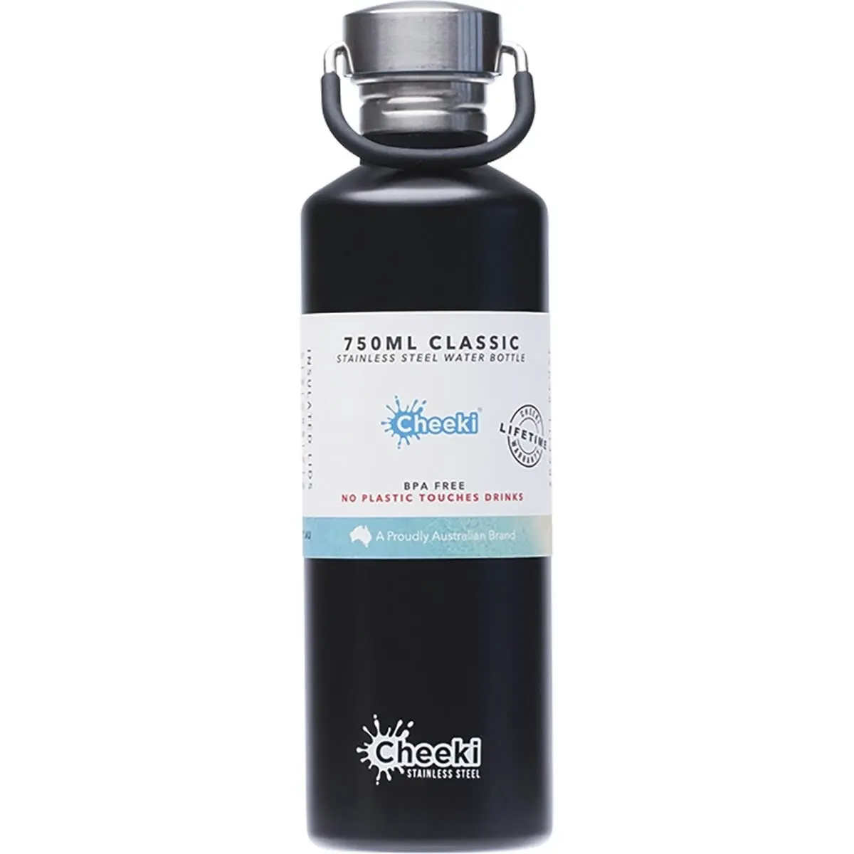 Cheeki Stainless Steel Bottle Matte Black 750ml