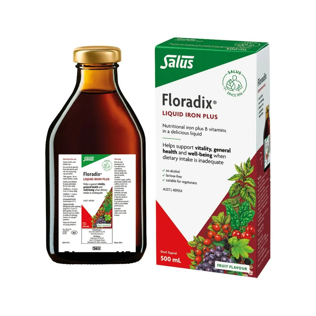 Floradix (by Salus) Liquid Iron Plus Oral Liquid 500ml