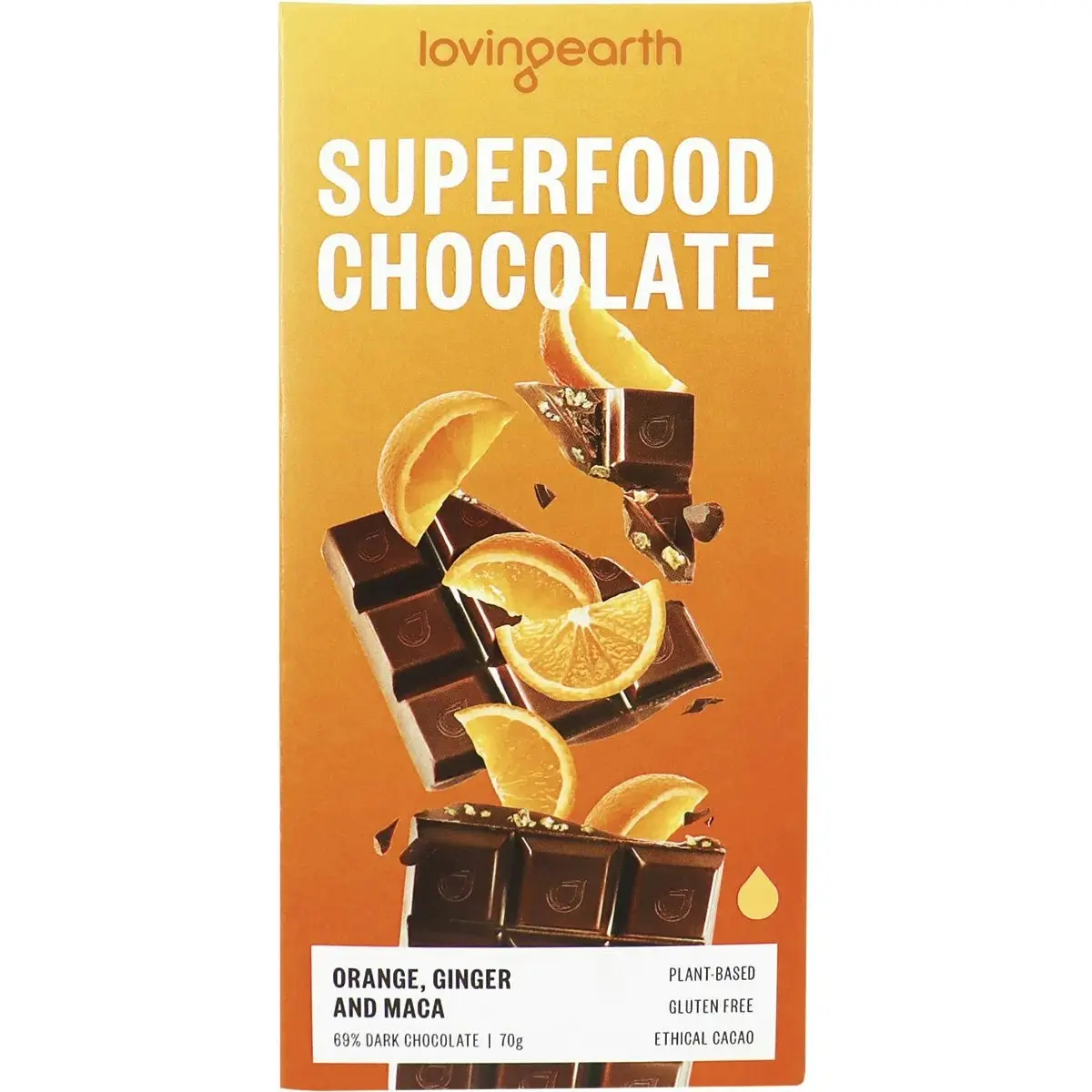 Loving Earth Superfood Chocolate Orange, Ginger & Maca 11x70g