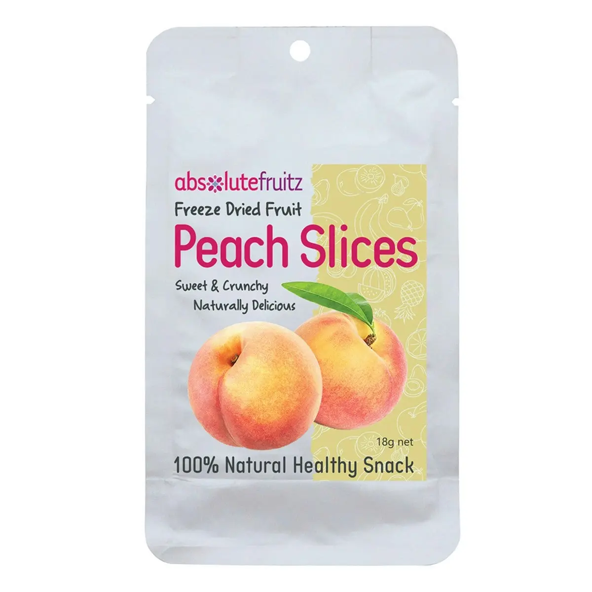 Absolutefruitz Freeze Dried Peach Slices 18g