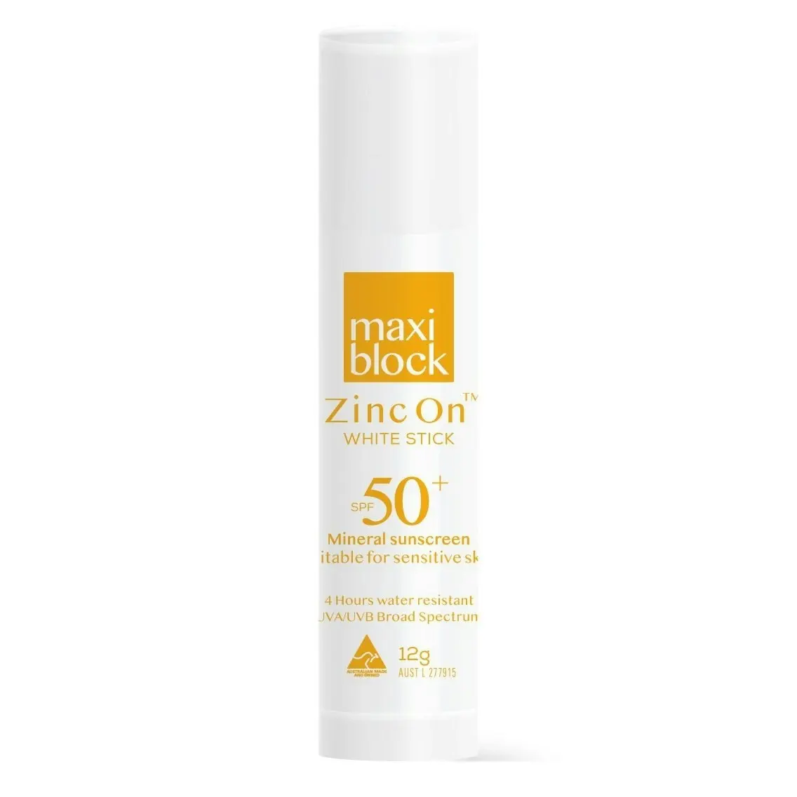 Maxiblock Zinc On Spf50+ Stick White 12g