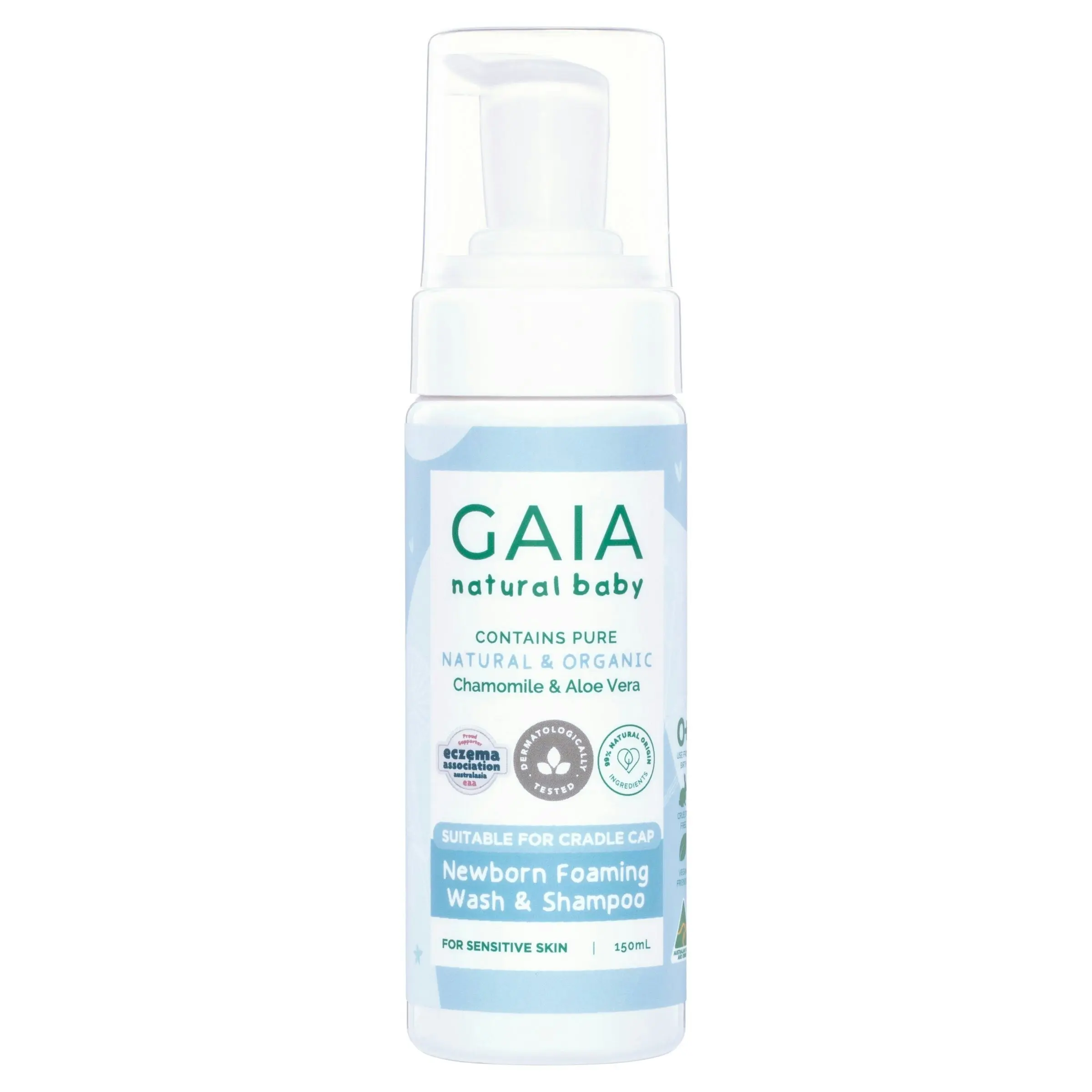 Gaia Natural Baby Newborn Foaming Wash & Shampoo 150ml