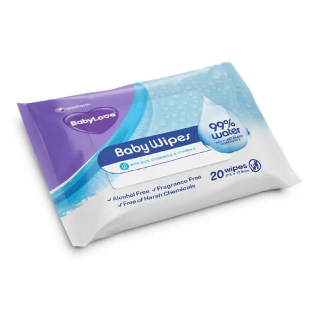 BabyLove Baby Water Wipes Travel 20 Pack