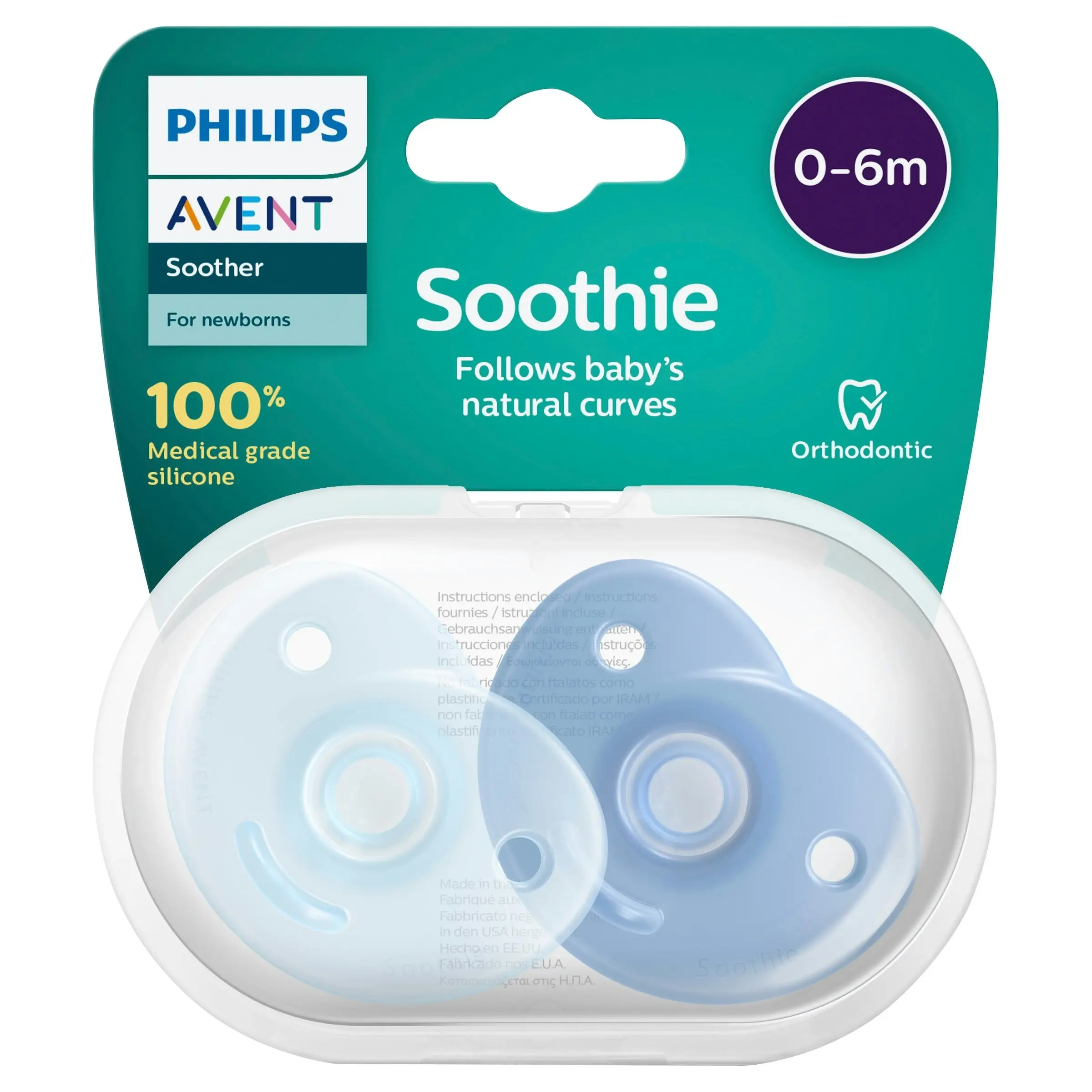 Avent Soothie Blue 0-6 Months 2 Pack