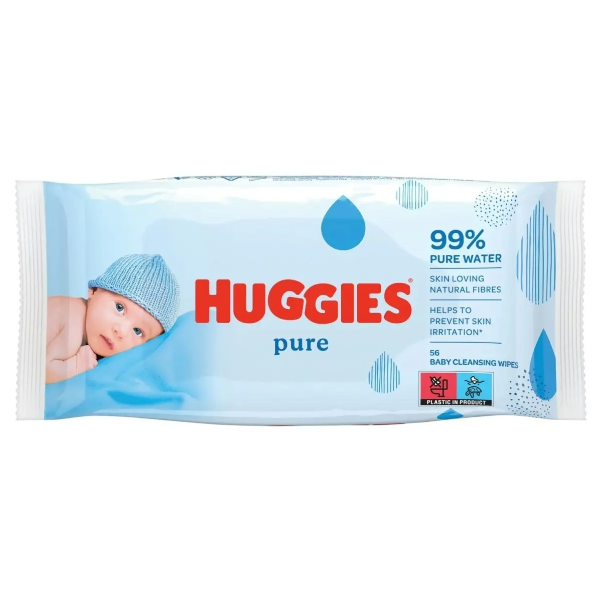 Huggies Pure Baby Wipes (Pack of 56)