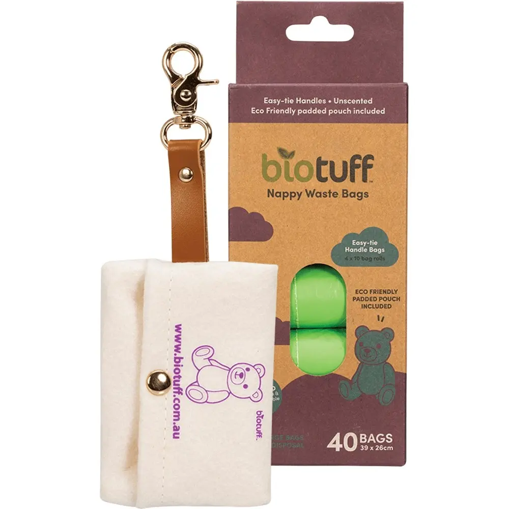 Biotuff Nappy Waste Bags & Dispenser 4 X 10 Bag Rolls 40