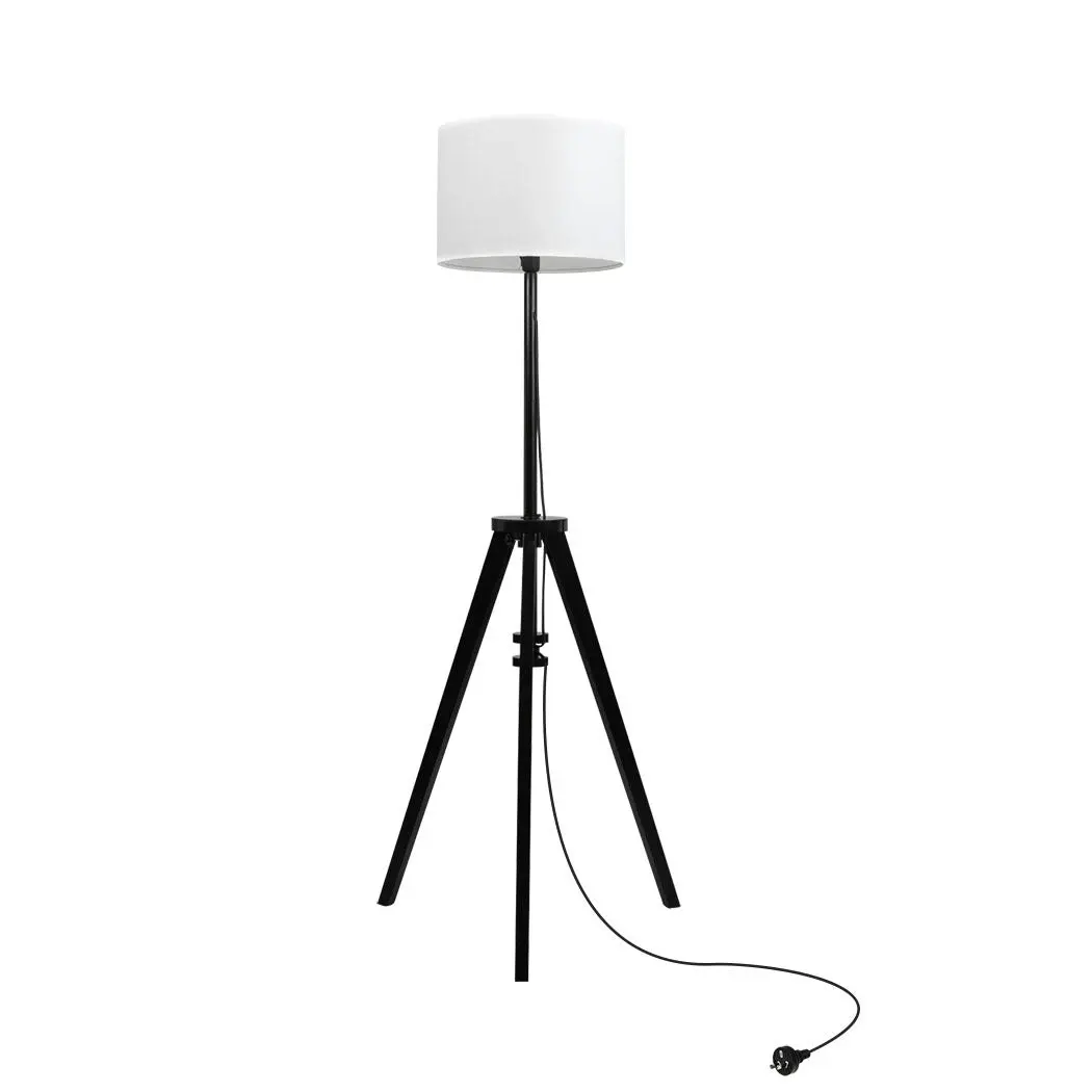 Emitto Wooden Floor Lamp Modern Tripod Shaded Night Light Adjustable Home Decor