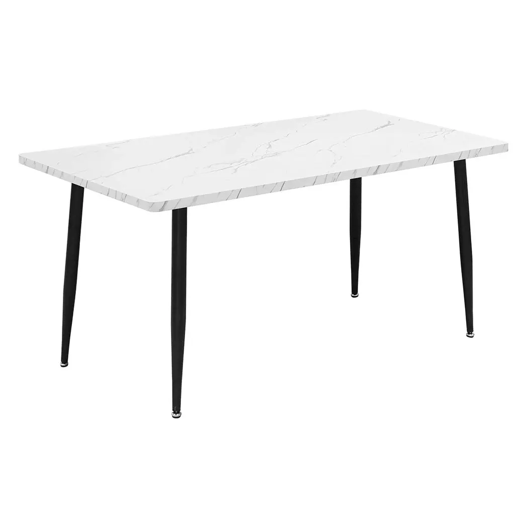 Levede Dining Table Steel Home Kitchen Marbled White Cafe 4-6 Seater 150x90cm