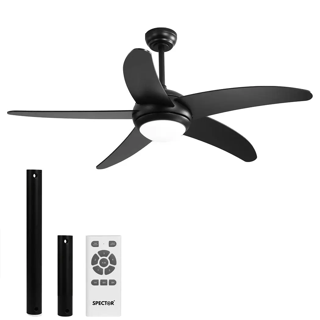 Spector 52'' Ceiling Fan LED Light DC Motor Remote Control 5 Speed Wooden Blade