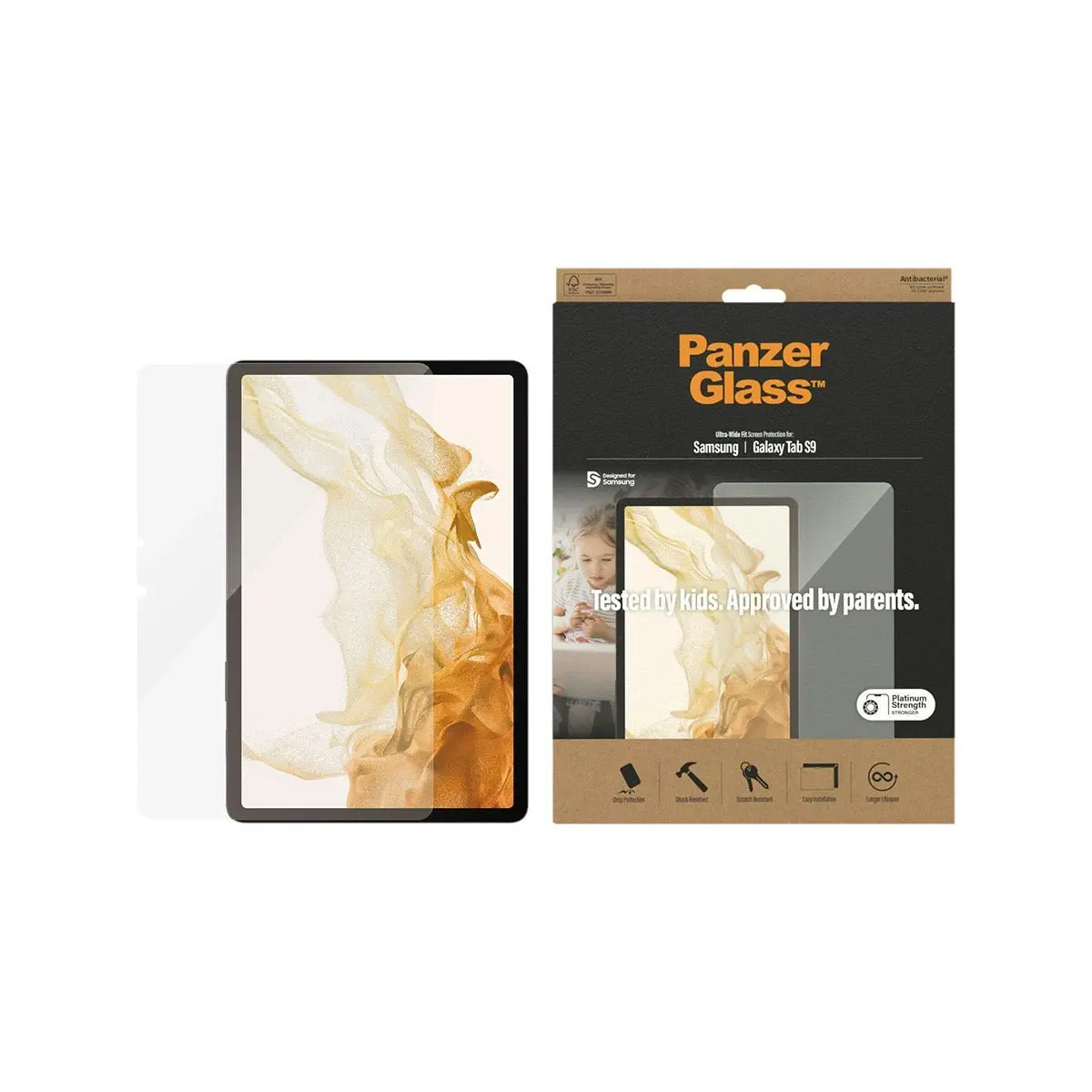 PanzerGlass UltraWide Fit Screen Protector for Samsung Galaxy Tab S9 / S9 FE