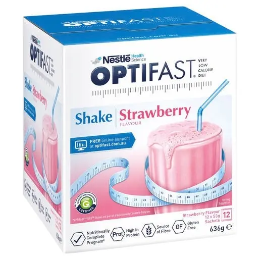 OPTIFAST VLCD Strawberry Shake 12 Pack 53g Sachets