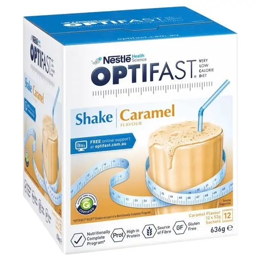 OPTIFAST VLCD Caramel Shake 12 Pack 53g Sachets