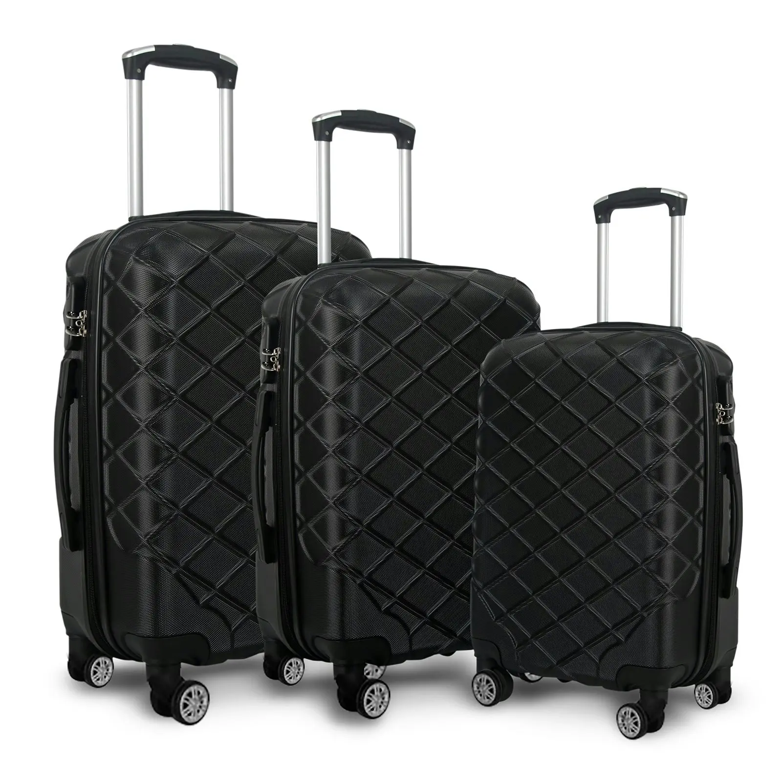 Milano Decor Luxury Travel Luggage Set 3 Piece ABS Hard Case Durable Lightweight