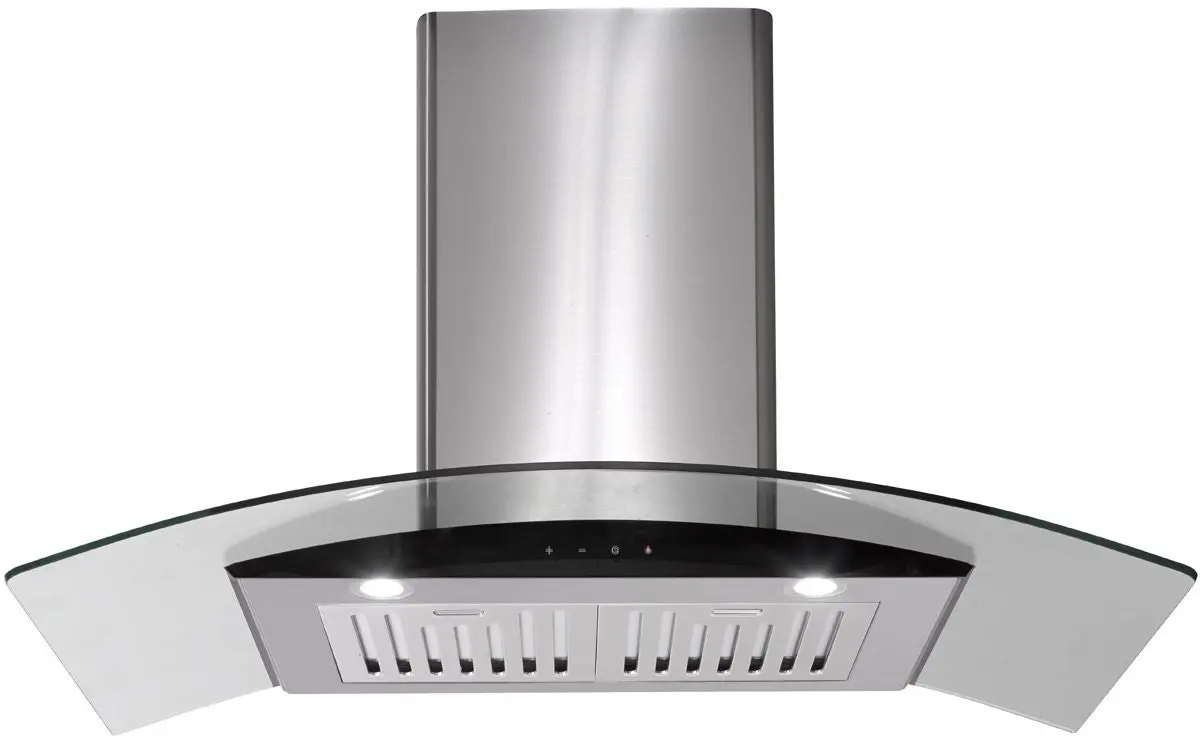 Euromaid 90cm Stainless Steel with Curve Glass Canopy Rangehood