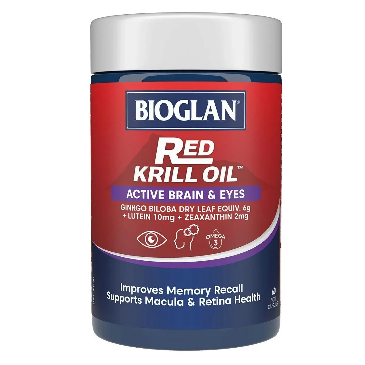 Bioglan Red Krill Oil(TM) Active Brain & Eyes 60 Capsules