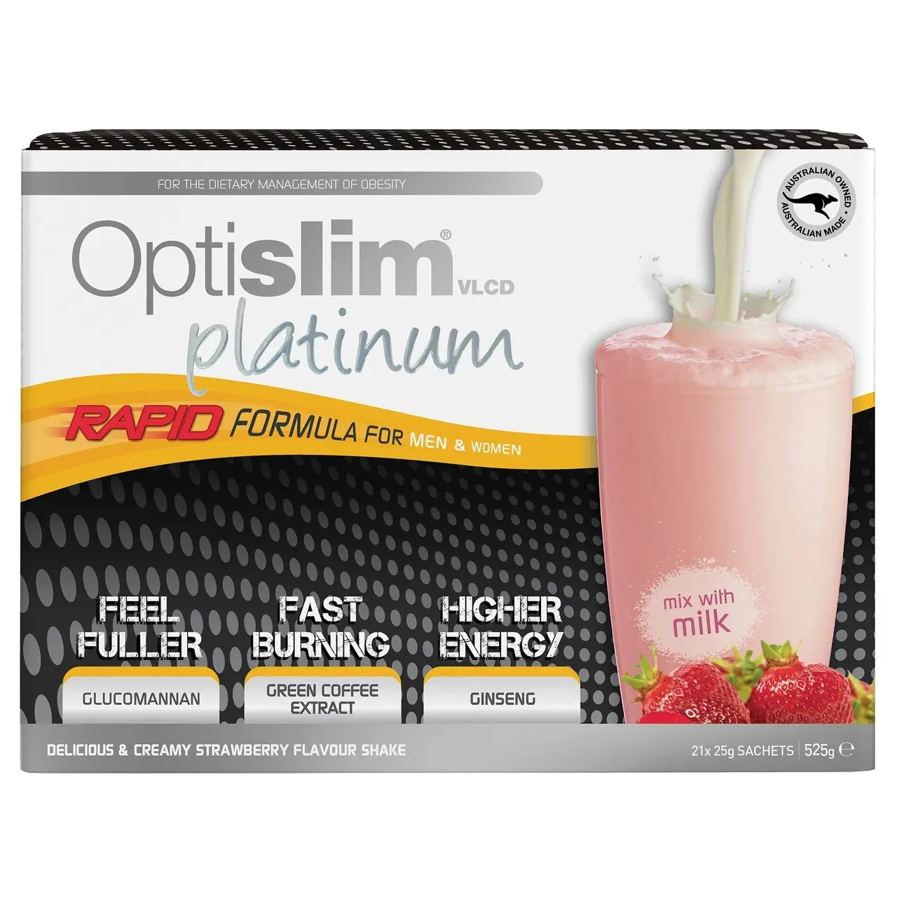 OptiSlim VLCD Platinum Shake Strawberry 21x25g