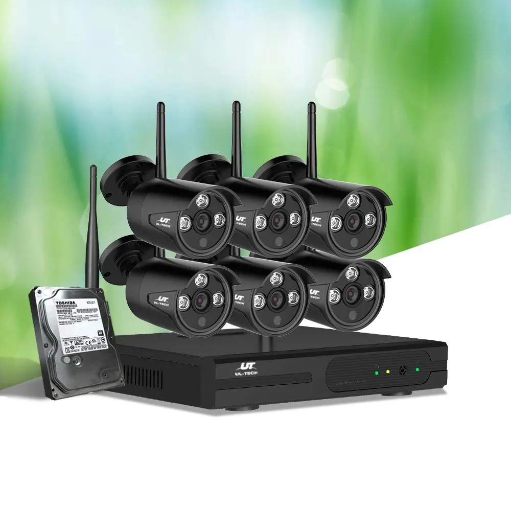 UL-tech Wireless CCTV Security System 8CH NVR 3MP 6 Bullet Cameras