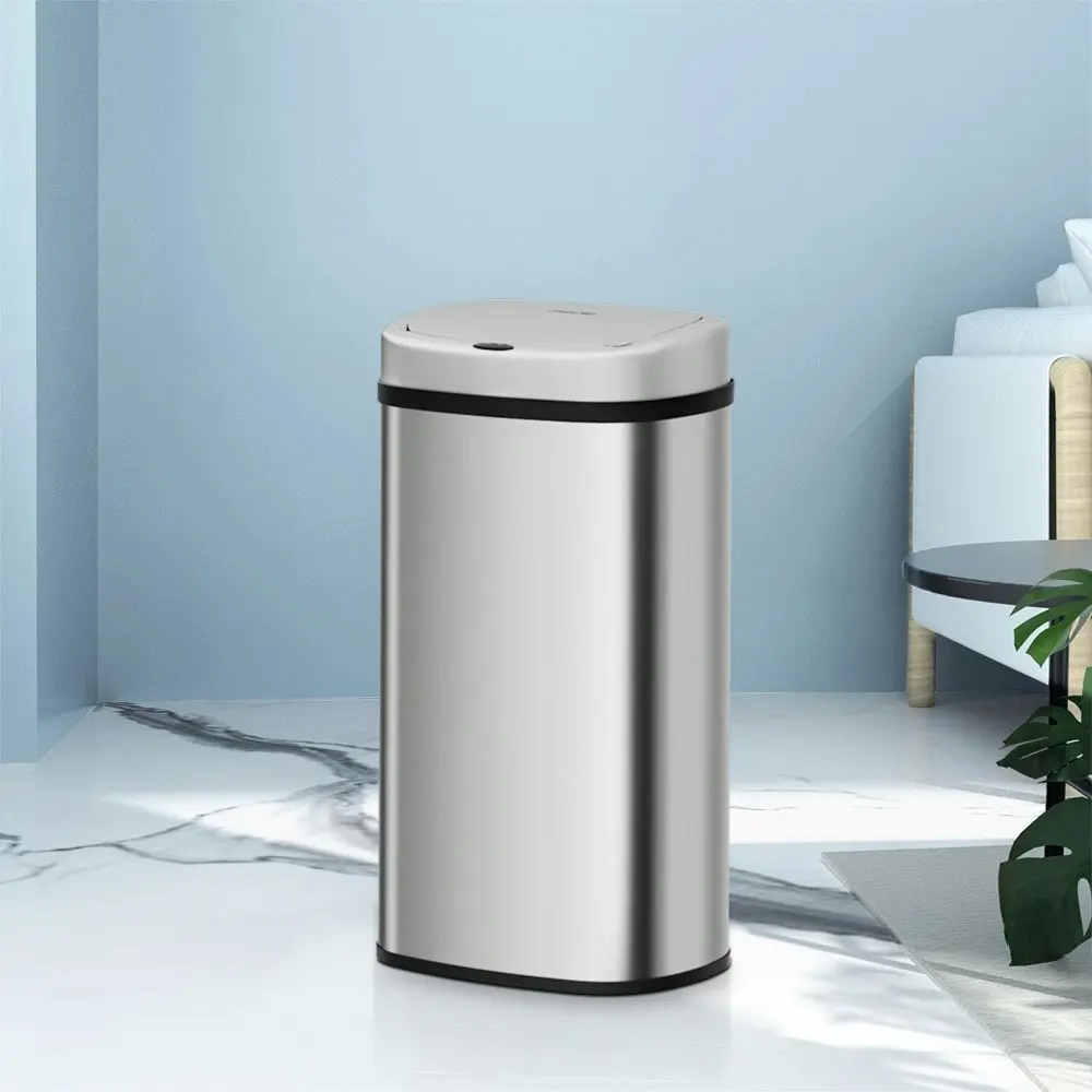 Devanti 60L Sensor Bin Motion Rubbish Automatic Silver