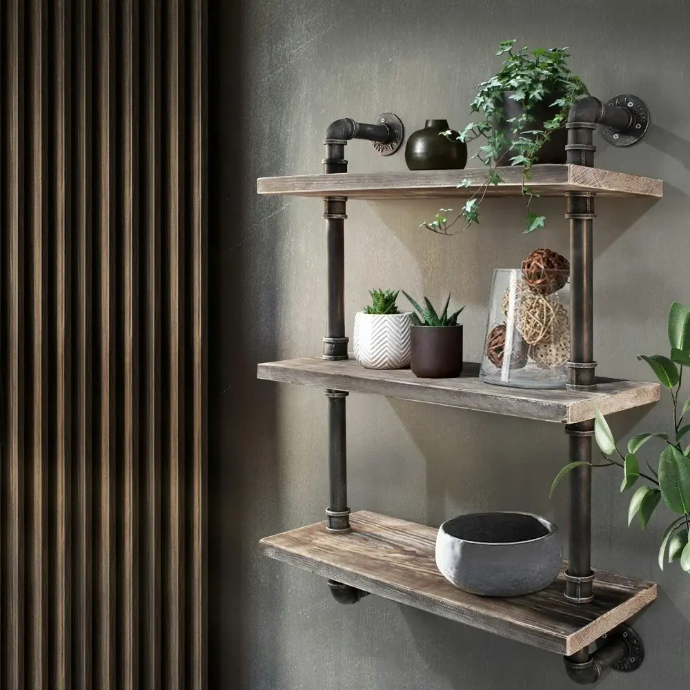 Artiss Floating DIY Pipe Shelf 3 Tiers - IRMA