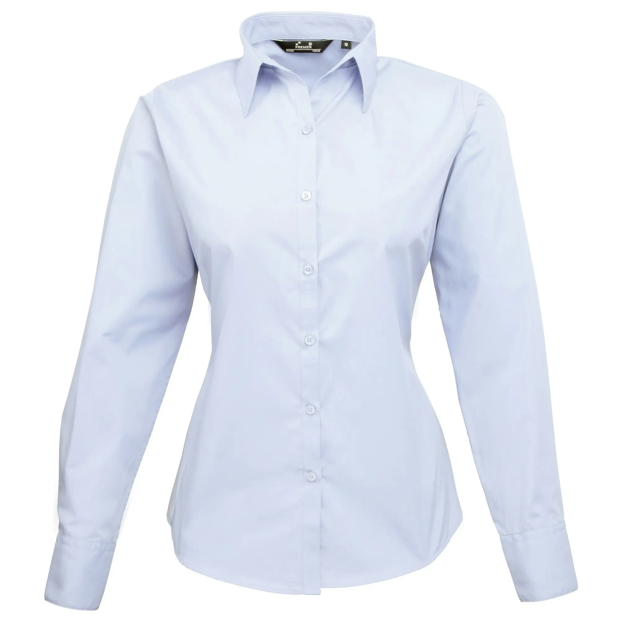 Premier Womens/Ladies Poplin Long Sleeve Blouse / Plain Work Shirt