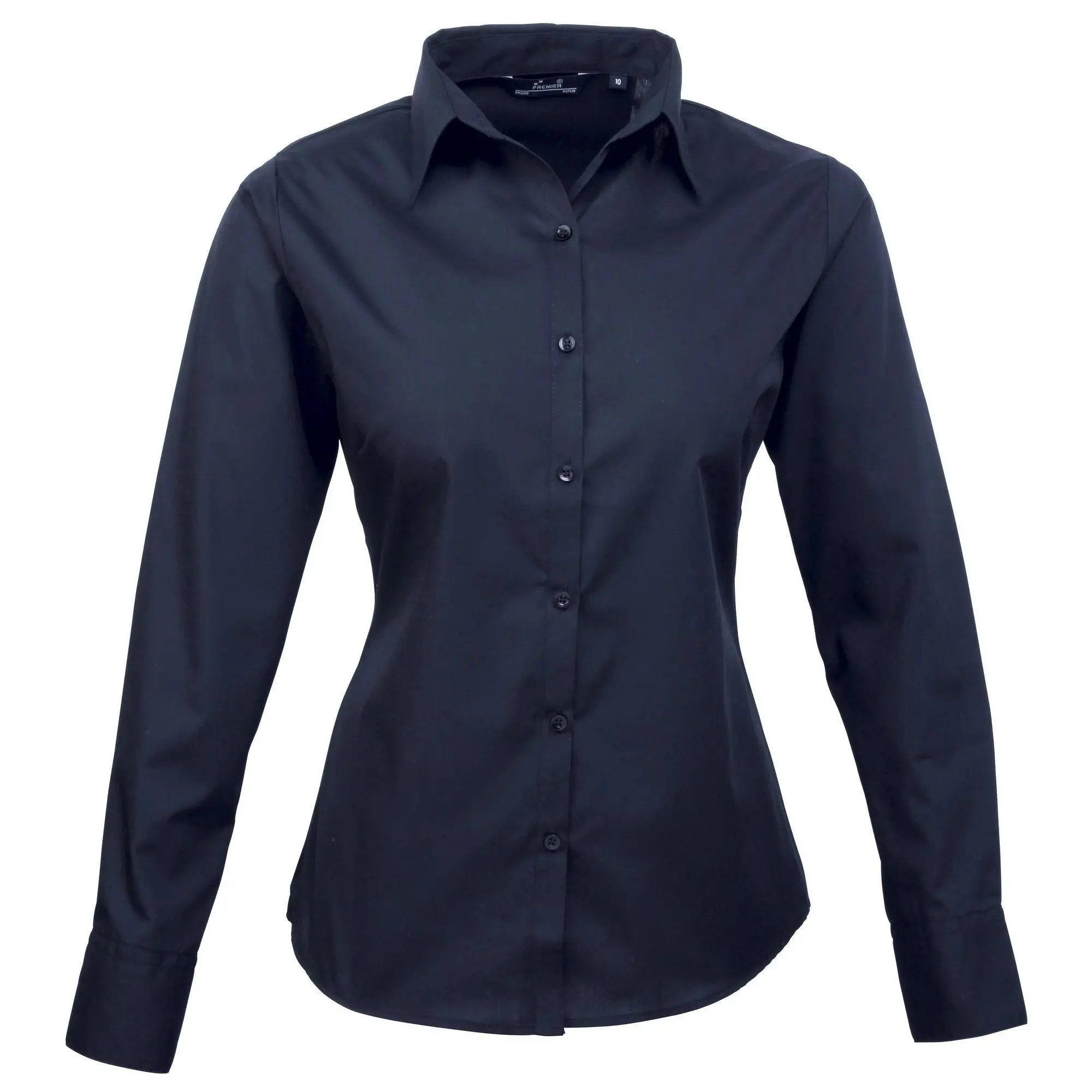 Premier Womens/Ladies Poplin Long Sleeve Blouse / Plain Work Shirt