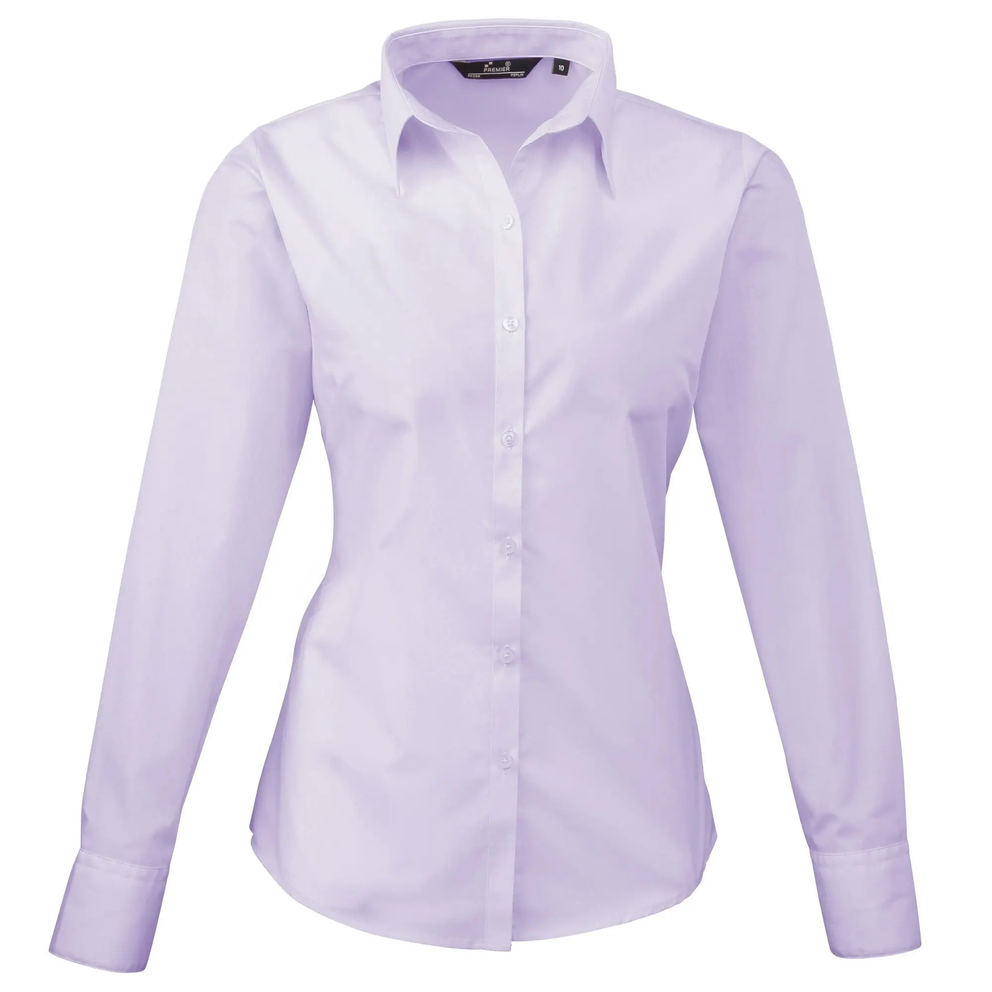 Premier Womens/Ladies Poplin Long Sleeve Blouse / Plain Work Shirt