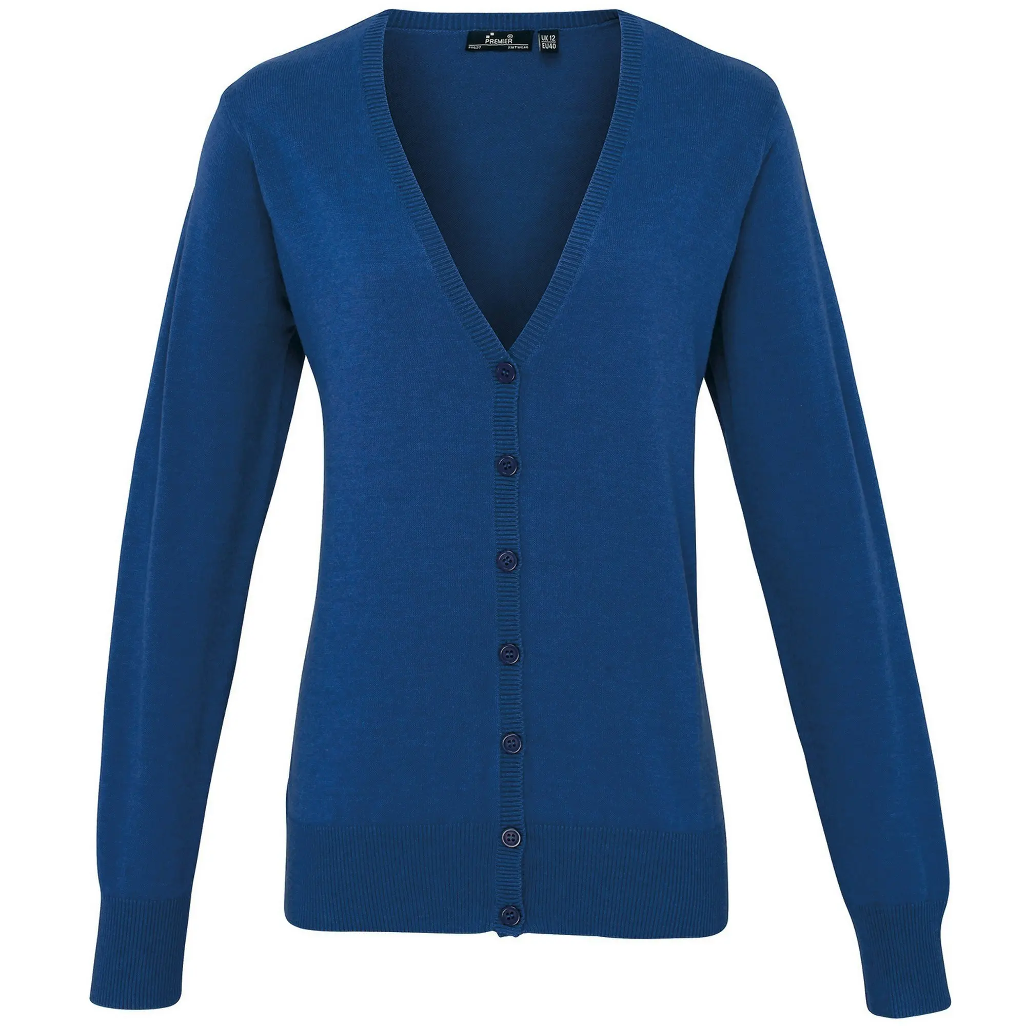 Premier Womens/Ladies Button Through Long Sleeve V-neck Knitted Cardigan