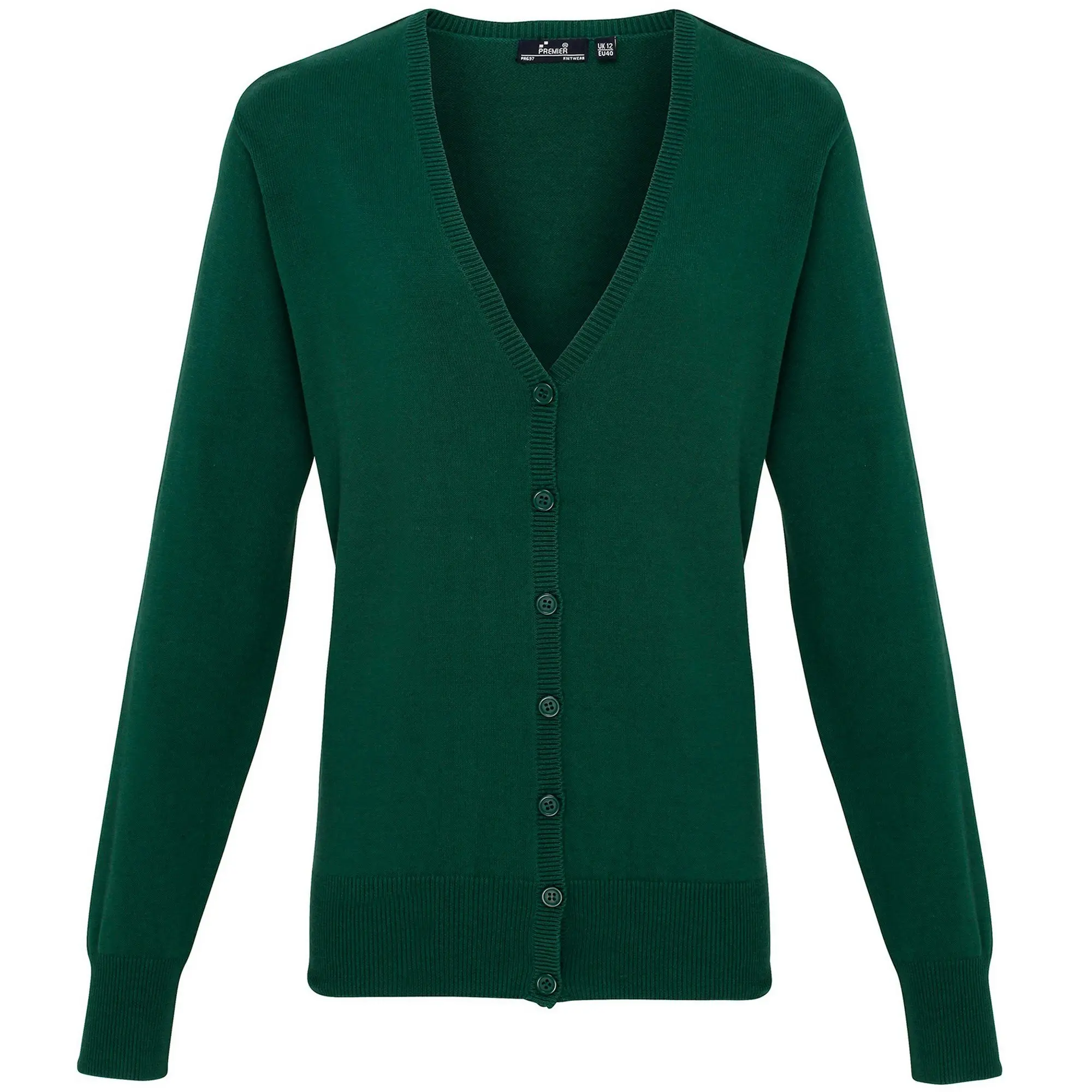 Premier Womens/Ladies Button Through Long Sleeve V-neck Knitted Cardigan