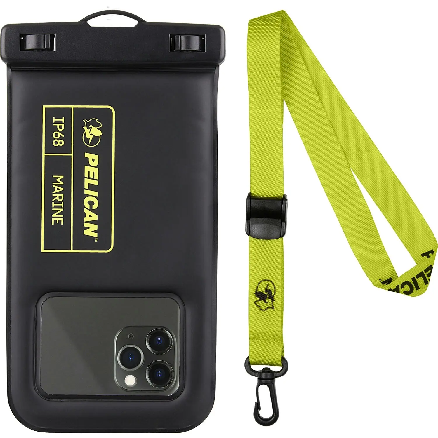 Pelican Marine Waterproof Pouch - Black/neon Green