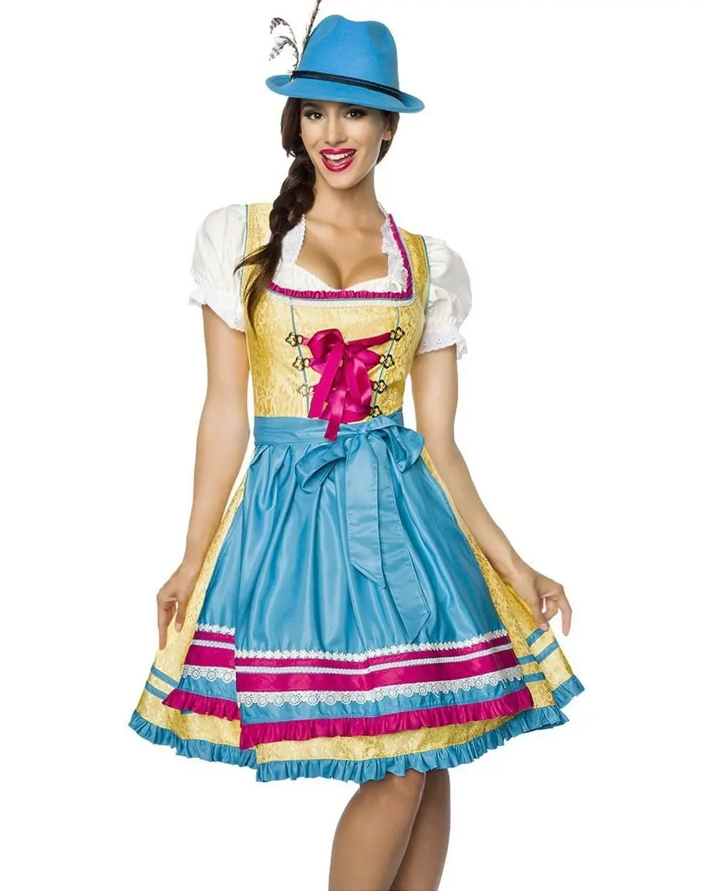 Fun Yellow Blue Beer Oktoberfest Womens Costume