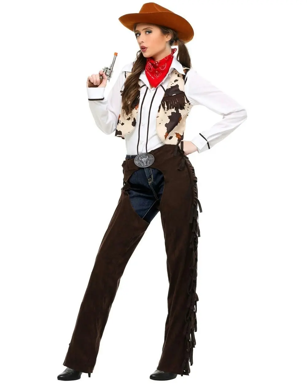 Cowgirl Chaps Womens Costume + Hat