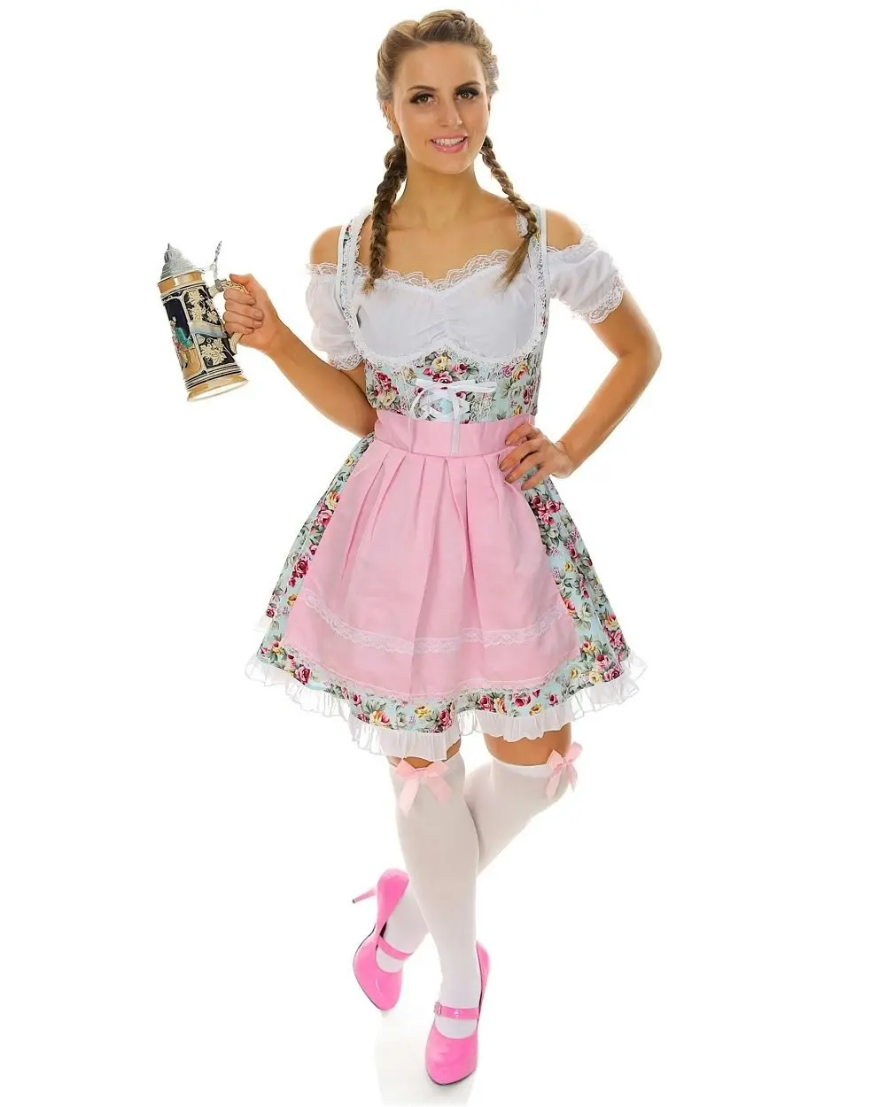 Pretty Floral Beer Oktoberfest Womens Costume