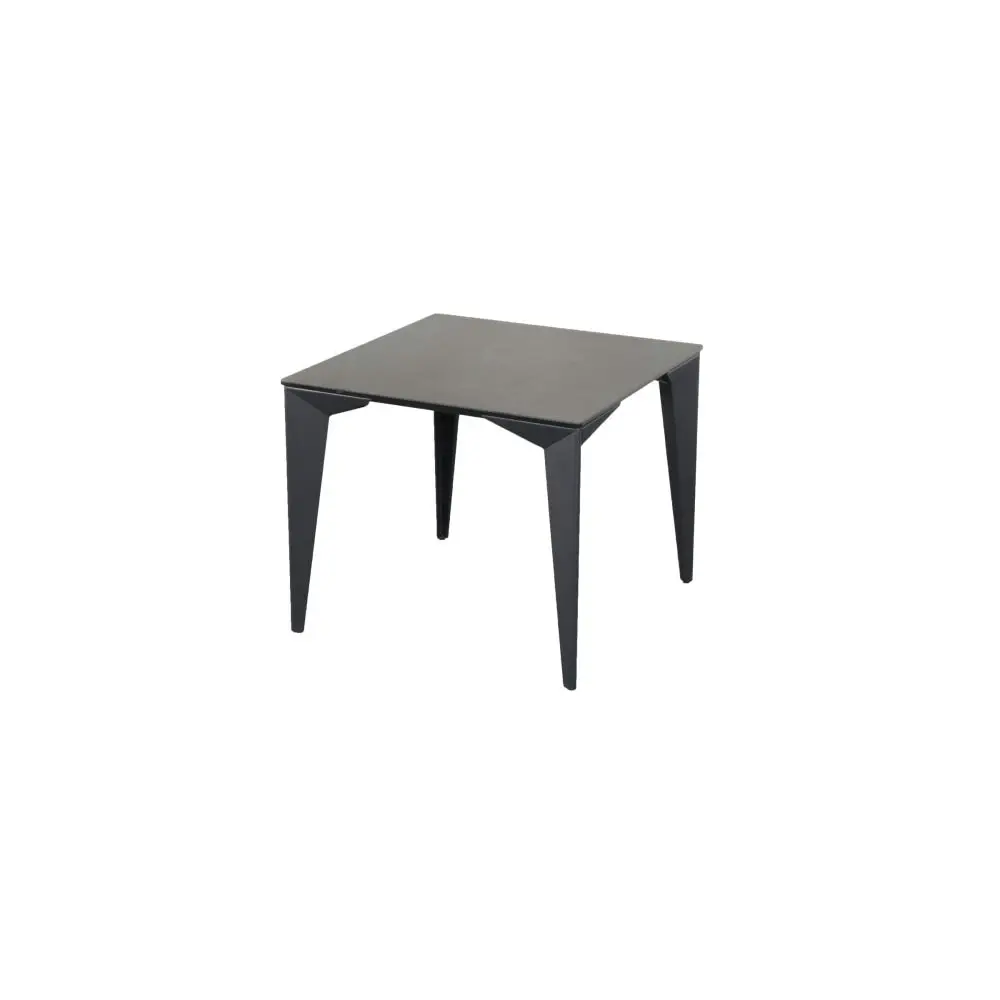 Raimon Furniture Alexandra Modern Square End Lamp Side Table Ceramic Metal Frame - Nero