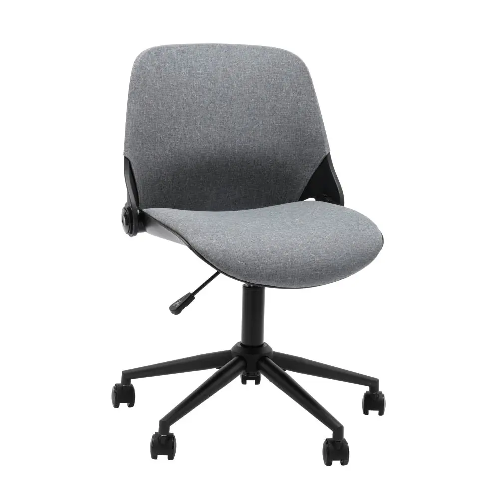 Design Square Wyatt Linen Fabric Office Computer Task Desk Chair Height Adjustable Grey