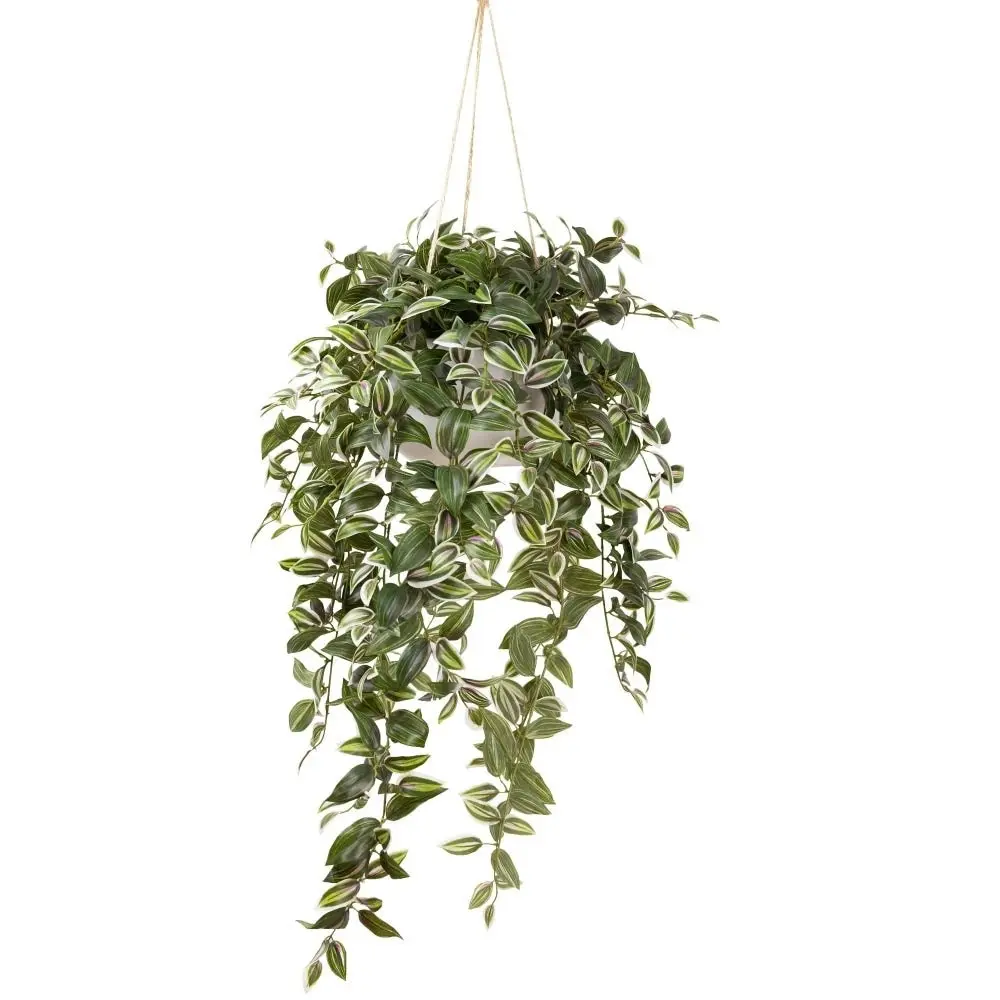 Glamorous Fusion Wandering Jew 120cm Artificial Faux Plant Decorative In Hanging Pot Green