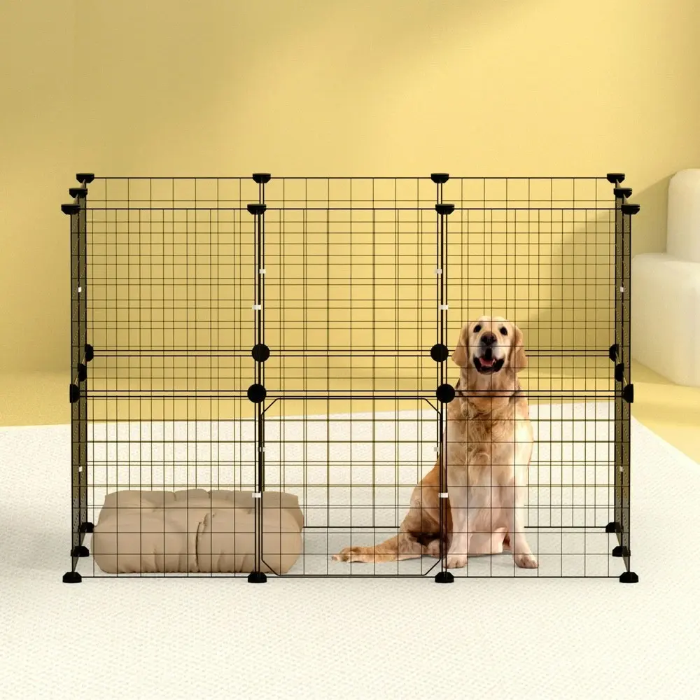 i.Pet Pet Dog Playpen Enclosure Cage 20 Panel Puppy Fence Play Pen Foldable Metal