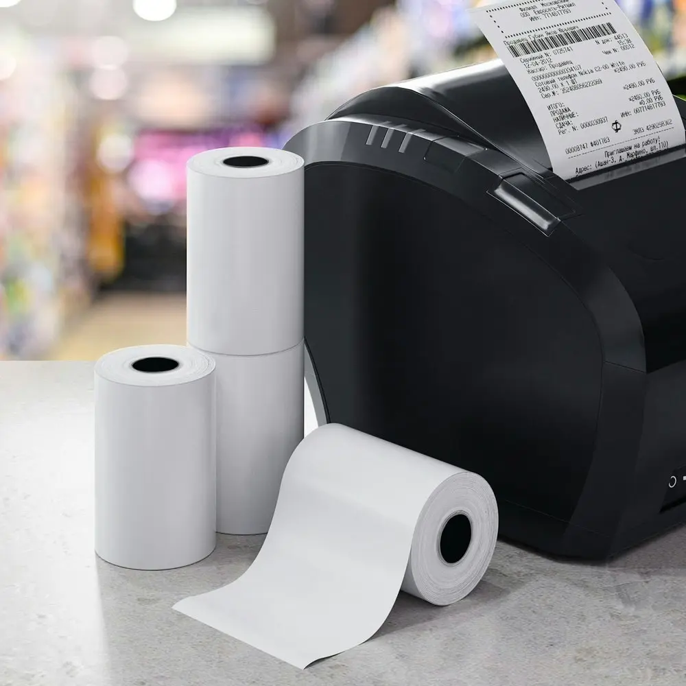 100 Rolls Thermal Label Paper Printer Paper Cash Register POS Receipt Roll 57x38mm