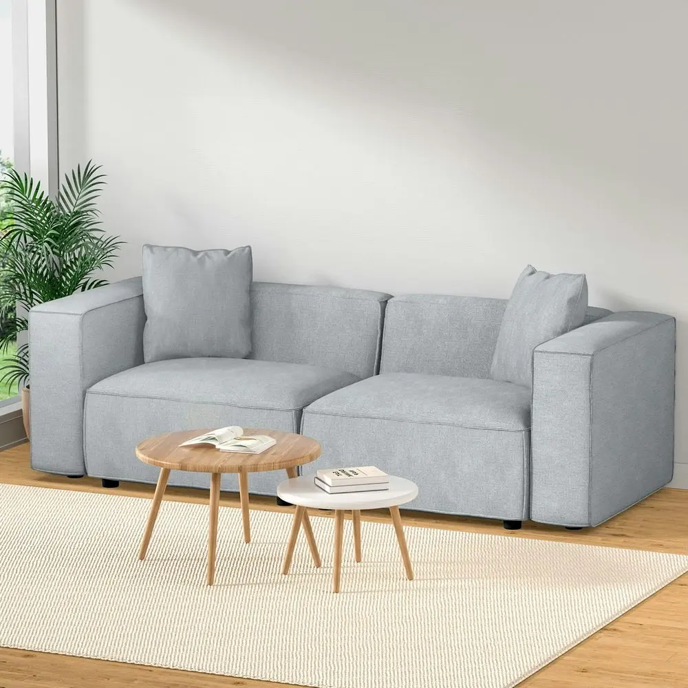 Artiss Modular Sofa Chaise Set 2-Seater Grey